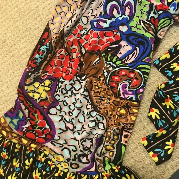 Vintage Betsey Johnson Colorful Bambi Mini icon Runway Dress Size 2 small - Picture 12 of 13